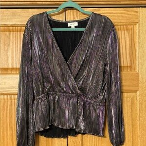 One Day Shimmering Black Blouse